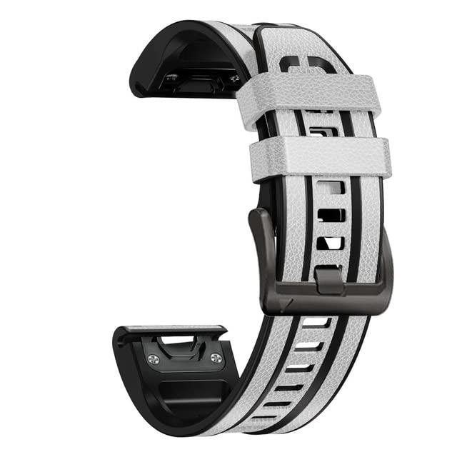 Correa de silicona y cuero para Garmin Fenix 7X evita alergias por sudor