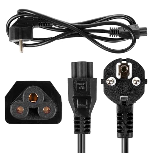 Maclean MCTV-857 Cable de alimentación de trébol, 3 Clavijas, Enchufe UE, 1,5 m