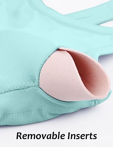 Image of MathCat Seamless Workout Tank Tops for Women with Built in Bra, Spaghetti Strap Padded Gym Tops, Racerback Sports Athletic Slim Yoga Shirts Camisole