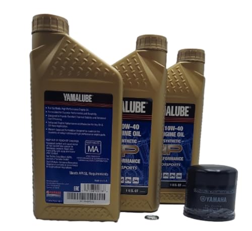 Image of Yamaha Viking 700 / Viking VI 700 (2014-2024) all Models Oil Filter Change Kit Yamaha Part# 5GH-13440-80-00 and 3 Quarts High Performance LUB-10W40-FS-12