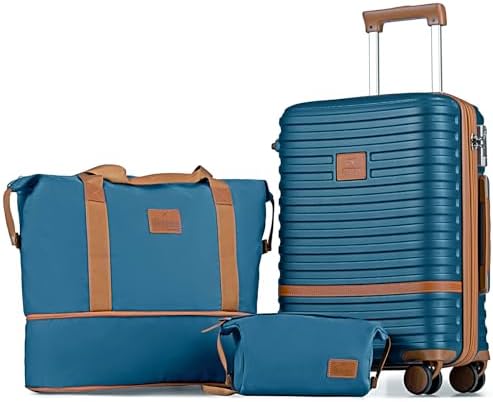 Joyway Luggage Set 3 Piece Suitcase Sets, Expandable Carry on Luggage with Spinner Wheel, Hard Shell Luggage Set with TSA Lock, Black brown, 4 piece set (13/20inch), Hardside Expandable Travel Laggage 27