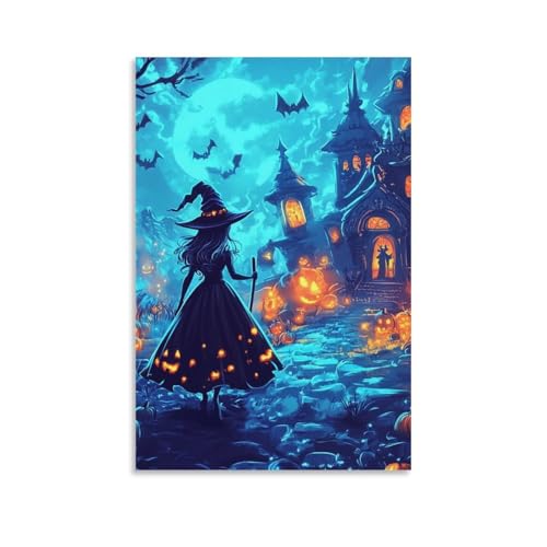 Impression sur toile de sorcière murale décoration grand format 50x75cm
