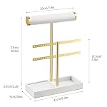 2 Tier Bracelet Holder Display - Detachable T Bar White Velvet Bracelet Holder, Jewelry Holder Organizer for Bracelet, Necklace, Earrings, Rings - Image 2
