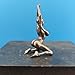 Black Brass Sexy Kneeling Posture Yoga Posture Beauty Female Girl Statue,Metal Yoga Nude Woman Sculpture Figurines Miniatures Body Art Crafts Desktop Car Ornaments