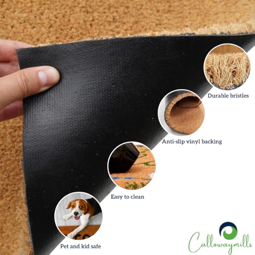 Calloway Mills 153552436 Natural Coir with Vinyl Backing Doormat, 24\" x 36\", Natural