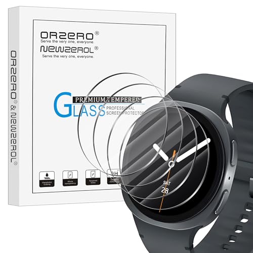 NEWZEROL 4 Stück Displayschutz Kompatible für Samsung Galaxy Watch 8 44mm Displayschutz aus Gehärtetes Glas, [Blasenfrei...