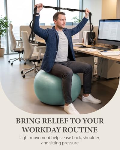 Image of Trideer Exercise Ball Yoga Ball,Office Seating & Balance Ball Chair, Stability Ball for Pilates, Physical Therapy,Core Training & Balance Improvement & Stretching