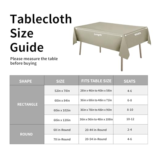 Easy-Going Faux Linen Waterproof Spill-Proof Tablecloth Stain Resistant Rectangle Table Cloth Wrinkle Free Decorative Fabric for Kitchen, Dining, Party, Weddings, Restaurants (60x102 in, Linen) by Easy-Going - Image 6