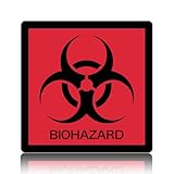 Biohazard Stickers, Waterproof Hazardous Waste Labels, Self Adhesive Bio Hazard Decal Anti Fading Hospitals and Industrial Use Universal Biohazard Symbol