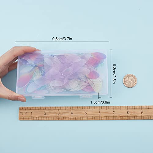 SUNNYCLUE 1 Box 100Pcs 10 Colors Dragonfly Wings Charms Butterfly Wings Pendant Fabric Decoration for Women DIY Earring Jewellery Making Indoor Home Party Decor Crafts, Mixed Color - Image 6