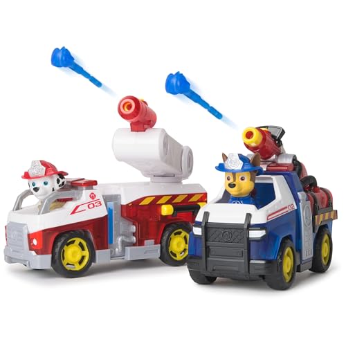 Psi Patrol, Lot de 2 figurines Chase & Marshall avec véhicules de sauvetage et boules, jouets pour enfants et filles à partir de 3 ans