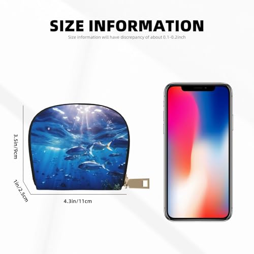 Blue Ocean Underwater Fish1 print Wallet Credit Cards Holder Business Card Case for Men Women Compact Size for Adults3