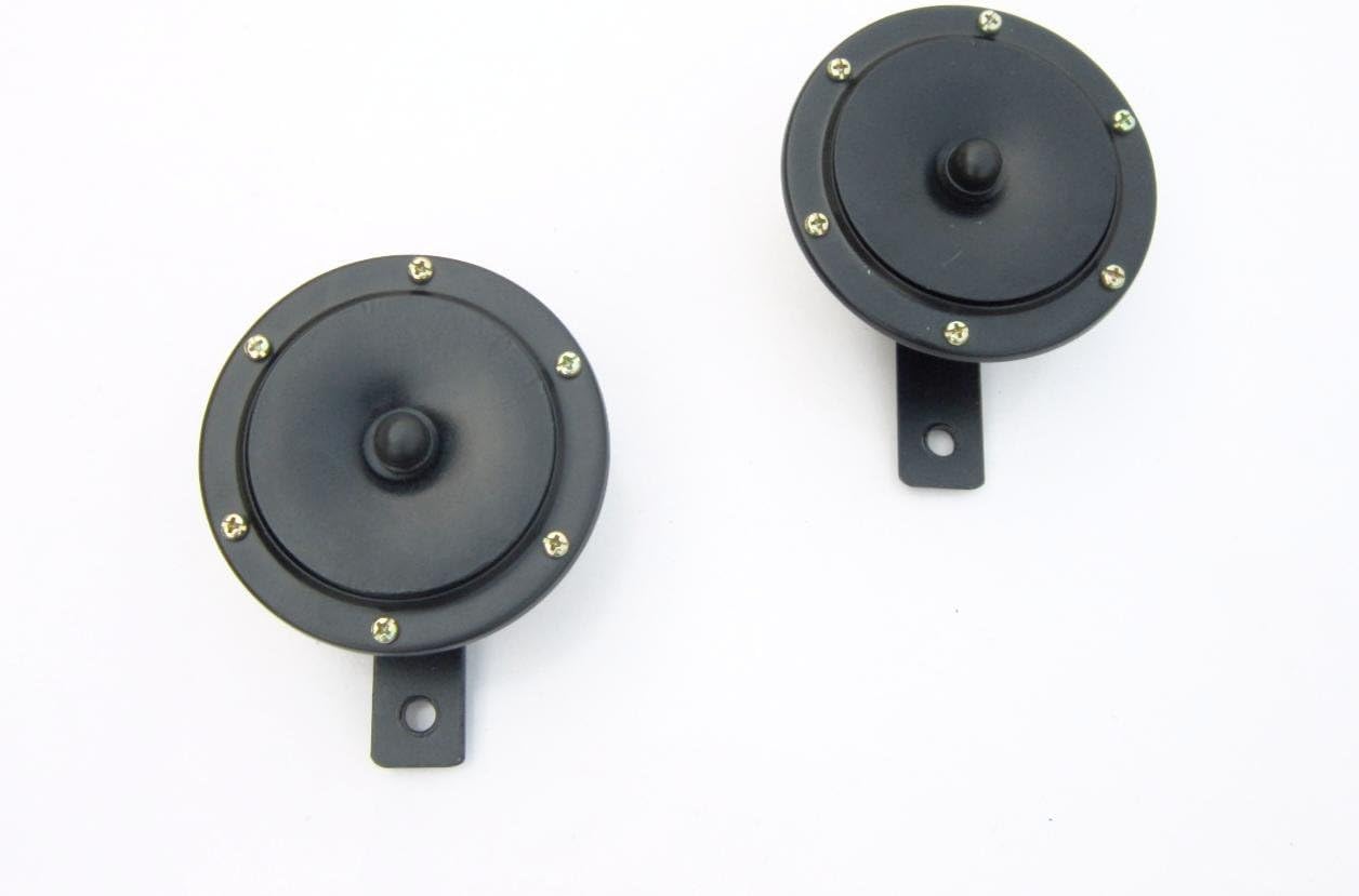 Pair Black New Horn 6V for Motorbike Scooter 100mm Universal Motorcycle Electric Horns Waterproof Round Horn Black New 100mm 24v for Motorbike Scooter 100mm