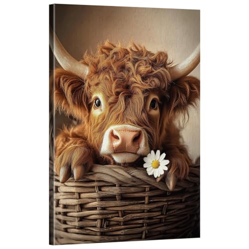 DHWCAW Highland Cattle Wall Art Decor