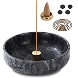 5.91 INCH Large Incense Holder, 6 in 1 Marble Incense Burner - Incense Holder for Sticks and Backflow Incense, Sage Sticks - Palo Santo Holder, Cone Incense, Candy Bowl, Mosquito Coil Holder