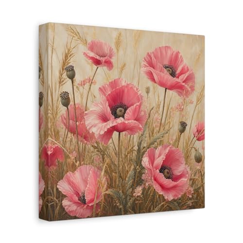 Tableau deco coquelicots roses une atmosphere sereine pour votre canape