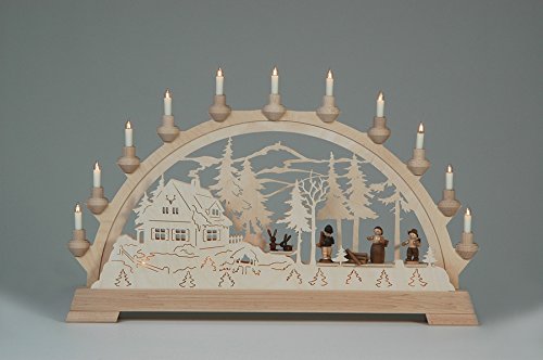 Maison de sylviculture de voûte avec personnes de forêt candélabre 65x40