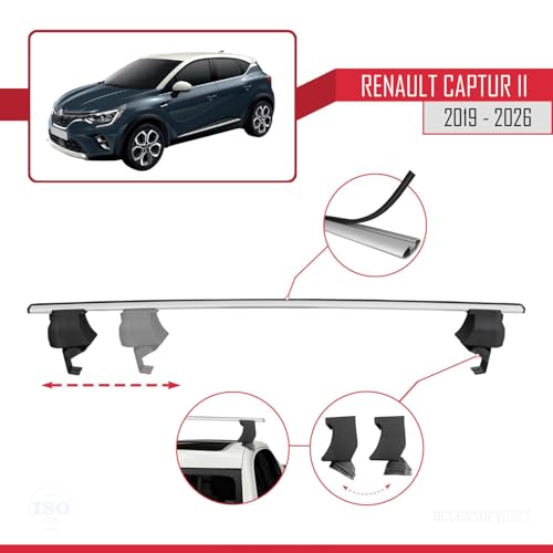 Barres de toit Renault Captur 2 2019-2026 ACE-4 porte-bagages gris aluminium