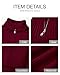 BTFBM Womens Sweaters Quarter Zip Pullover V Neck Collar Long Sleeve Ribbed Knit Loose Casual 2026 Winter Fall Sweater(Wine Red, Large)