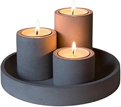 3X Candle Holders with Plate for Home Decoration & Weeding Dinning Party