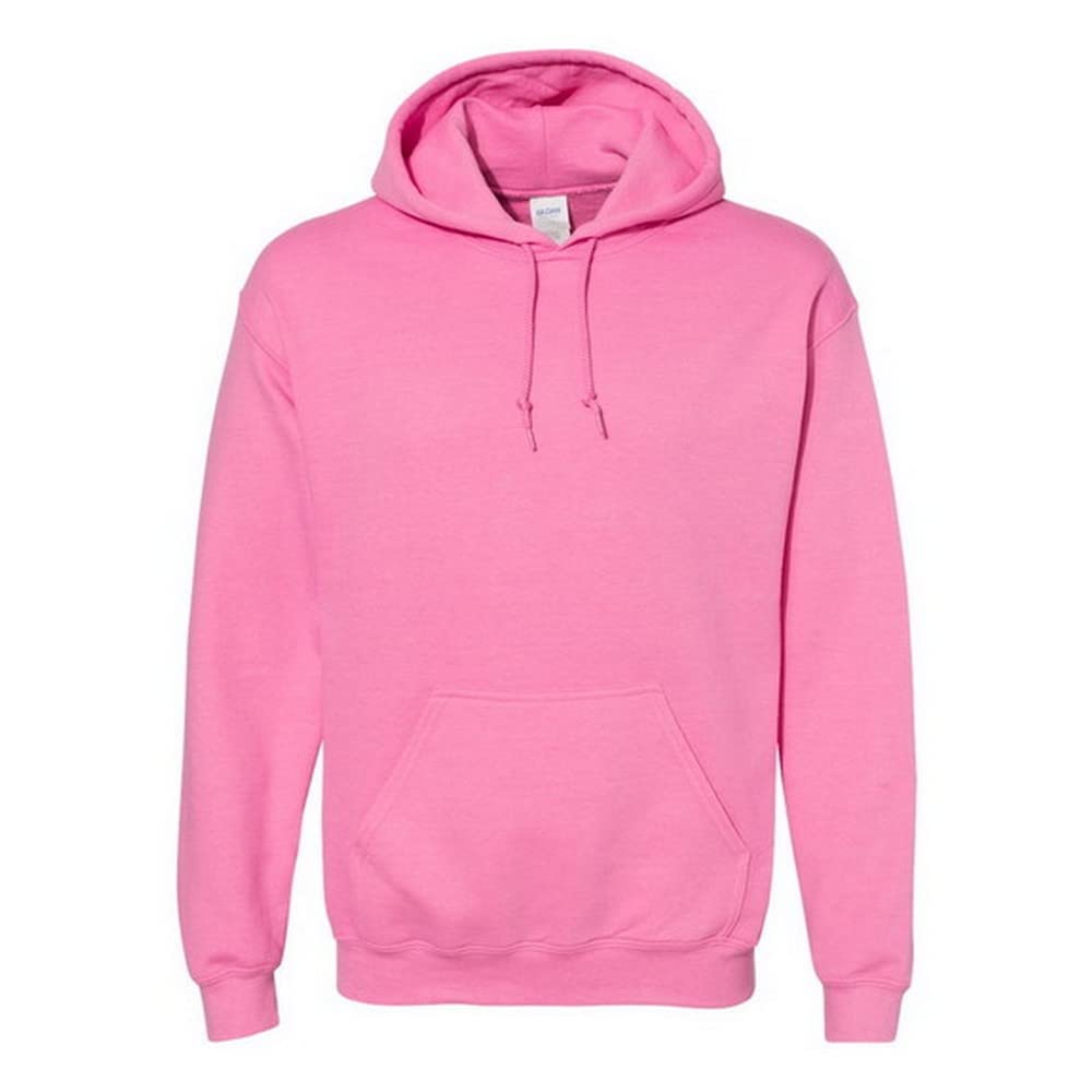 Gildan Men's Heavy Blend Drawcord Hooded Sweatshirt, Safety Pink