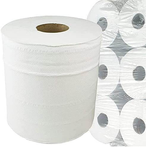 12 Rolls Centrefeed White 2ply Paper Towels Embossed Wiper Cleaning Multipurpose Wiper Roll