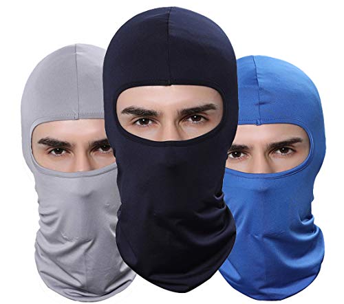 GANWAY Pack of 3 Outdoor Thin Balaclava Face Mask Winter Ski Mask for Men Motorcycle Airsoft Hunting Fishing Mask