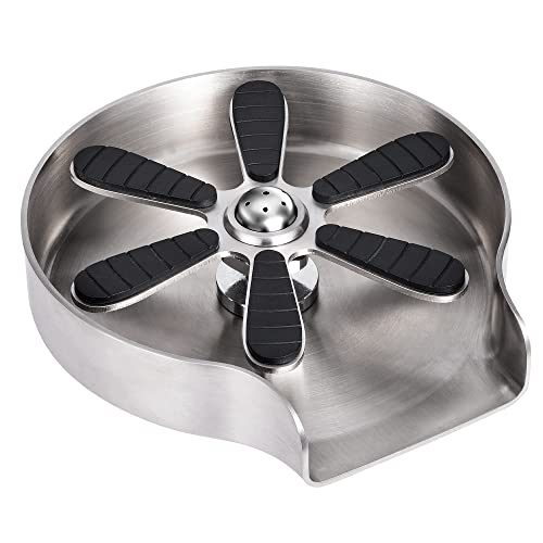 Ever Variety Glass Rinser For Kitchen Sink- Brushed Nickle Kitchen Sink Glass Rinser- 304 Stainless Steel Glass Washer For Kitchen Sink- Baby Bottle Rinser Sink Attachment With Silicon Arms #TOP20