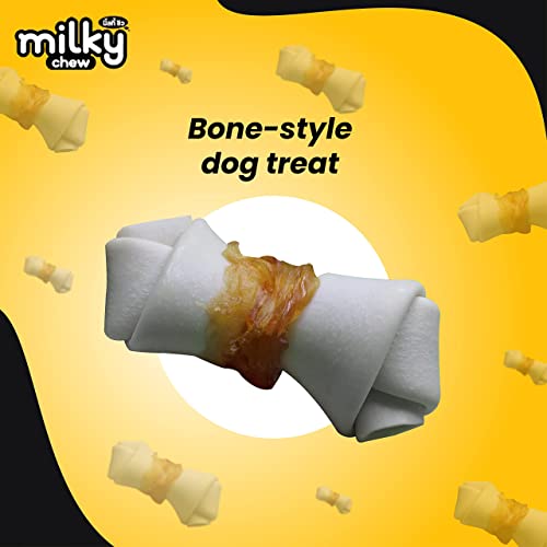 Image of Dogaholic Milky Chew Cheese & Chicken Bone Dog Treats, Protein Rich Milky Snacks for Dogs of All Breeds and Ages, Helps Muscle Development, Pack of 2,All Life Stages