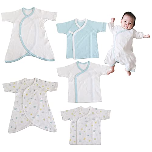 Skip House (スキップハウス) 新生児 肌着 5枚セット (ほし Aセット / 50~60cm) ベビー コンビ肌着 短肌着 長肌着 ベビー肌着 (綿100% / ワンタッチ ボタン) Skip House (スキップハウス) 新生児 肌着 5枚セット (ほし Aセット / 50~60cm) ベビー コンビ肌着 短肌着 長肌着 ベビー肌着 (綿100% / ワンタッチ ボタン)