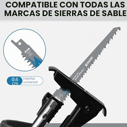 Miniatura 4 de Ezarc Hojas De Sierra De Sable Para Madera De 5 Piezas, Accesorios De Sierra De Sable, R931gs Para Cortes Rápidos 225 Mm 5tpi 5 Piezas