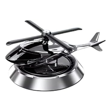 Ppsmax Solar Powered Helicopter Car Air Freshener, Aromatherapy Car Interior Decoration, Perfume Diffuser (black)