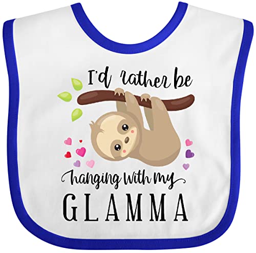 inktastic Sloth I'd Rather Be Hanging with Glamma Baby Bib