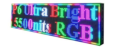Exclusive Discount 70% Price  Ultra Bright 5500Nits 30" x 8" P6 Full Color Semi Outdoor LED Sign RGB LED Display Programmable Scrolling Message Board for Window
