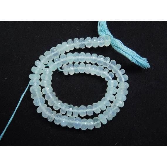 Perles aqua chalcedony LKBEADS collier été et bijoux plage