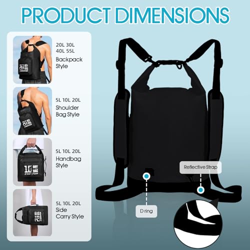 Image of MORXPLOR Dry Bag Waterproof,5L /10L /20L /30L /40L /55L Roll Top Dry Bag Backpack with WaterProof Phone Case for Swim,Kayak