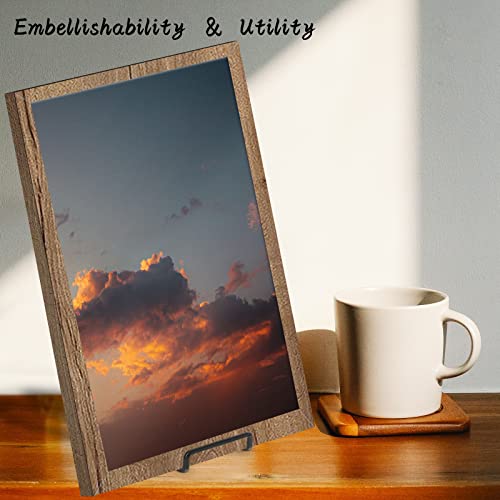 Decolore 4 Pack 8 Inch Black Metal Display Stands Square Plate Holder Display Stand Frame Stand For Picture, Decorative Plate, Photo Easel And Artistic Work #TOP5