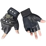 ハーフフィンガー 指切り 半指 グローブ PU レザー タクティカルグローブ 髑髏柄 海賊 ドクロ スカル スケルトン スタッズ 骸骨 アウトドア サバゲ― コスプレ 手袋 コスチューム 小物 衣装