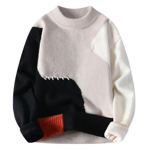 Pull en tricot homme chaud col rond manches longues automne hiver