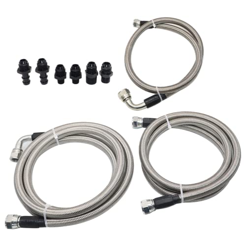 Gxarts Transmission Cooler Lines Kit Heavy Duty Hose Compatible With Dodge Ram 47Re 1996 1997 1998 1999 2000 2001 2002 #TOP3