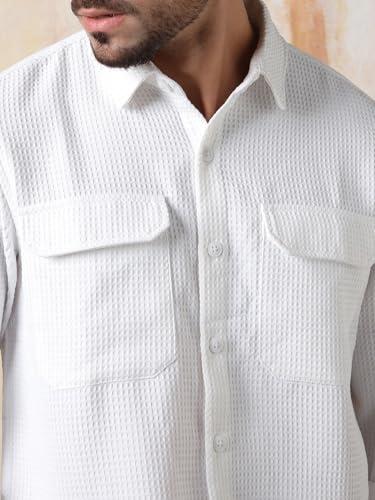 Image of High Star Men's Full Sleeve Double Pocket Shirt | Stylish Casual Shirt for Men | Trendy & Comfortable