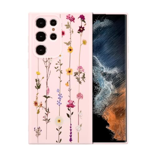 Coque Samsung S23 Ultra fleurie en silicone souple et antichoc