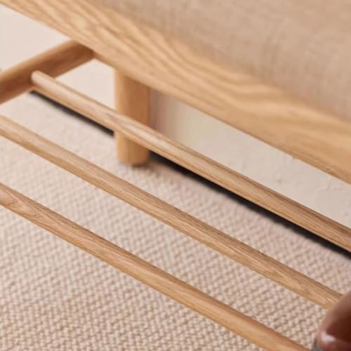 Banc à langer d'entrée en bois avec coffre de rangement de chaussures - 6