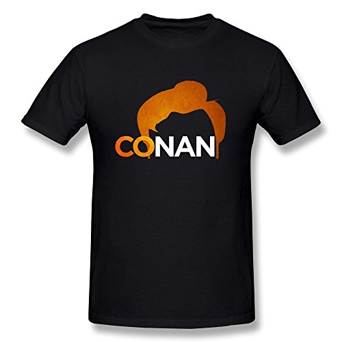 SUAMDAN Men's Conan Christopher O'Brien T Shirt L Black