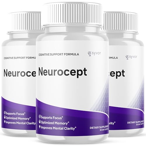 (3 Pack) Neurocept Capsules, Official Neurocept Brain Supplement Pills with All Natural Ingredients, Advanced Formula Support Pills with Max Strength Premium Vitamins for Women & Men (180 Capsules)