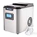 Gemlux Eiswürfelmaschine Edelstahl, Tragbar Eismaschine für Zuhause und Bar, 2.2L, 12kg/24h, 3 Eiswürfel Großen, Leise Eiswürfelbereiter, Ice Maker für Softdrinks, Cocktails & Eistee