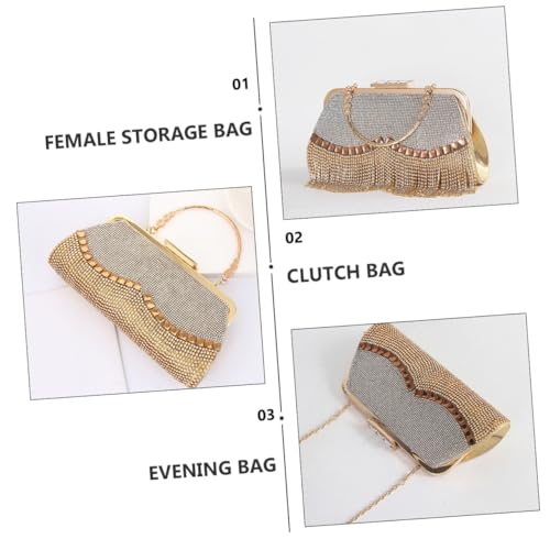 Pochette de soirée dorée compacte pour ranger vos essentiels de fête - 7