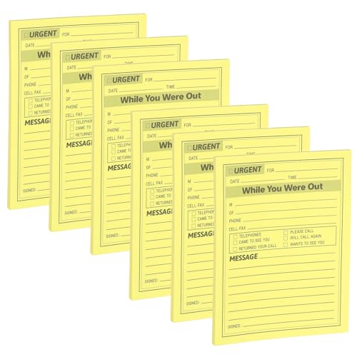 Bloc-notes Pendant Votre Absence PATIKIL jaune de 6 blocs pour messages