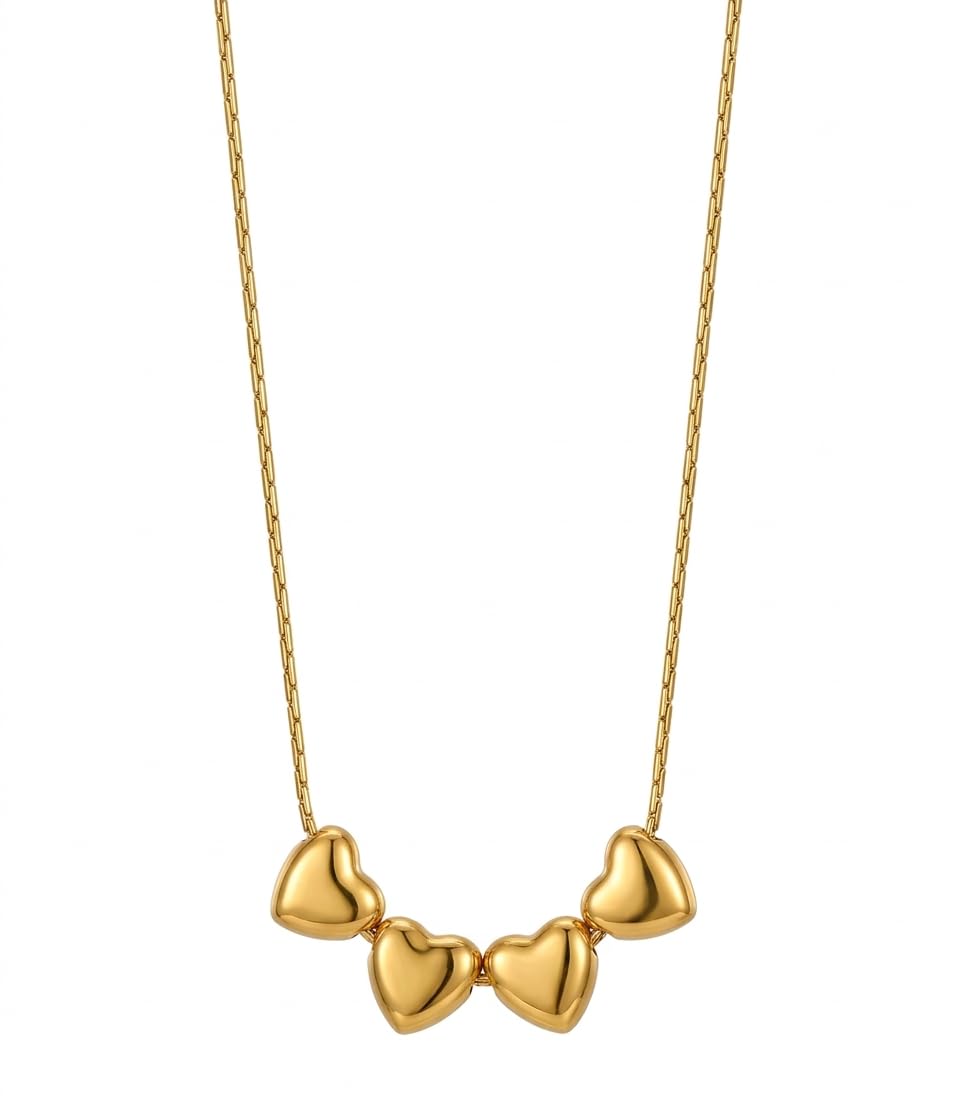 Women’s Heart Pendant Necklace | 18K Gold Plated 304 Stainless Steel PVD Coated Chain | Minimalist Anti-Tarnish Dainty Necklace Jewellery for Women & Girls-picture-16