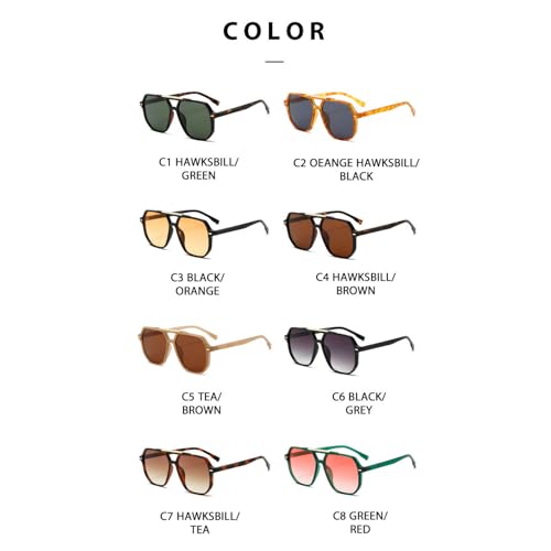helena Vintage Oversized Pilot Sunglasses for Women Men 70s Retro Square Double beam Sun Glasses Shades UV400 Protection3